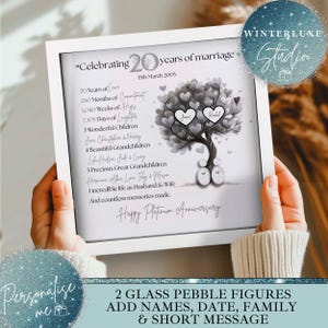 Personalised 20th Wedding Anniversary Gift, Parents 20th Anniversary, Platinum Wedding Anniversary Gift, Custom Anniversary Milestone Gift,
