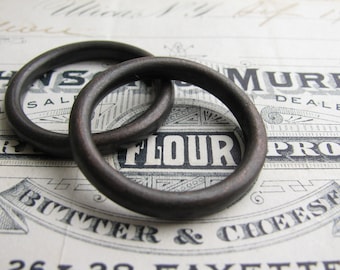 Sturdy textured 33mm pewter rings, rustic antiqued black (2)