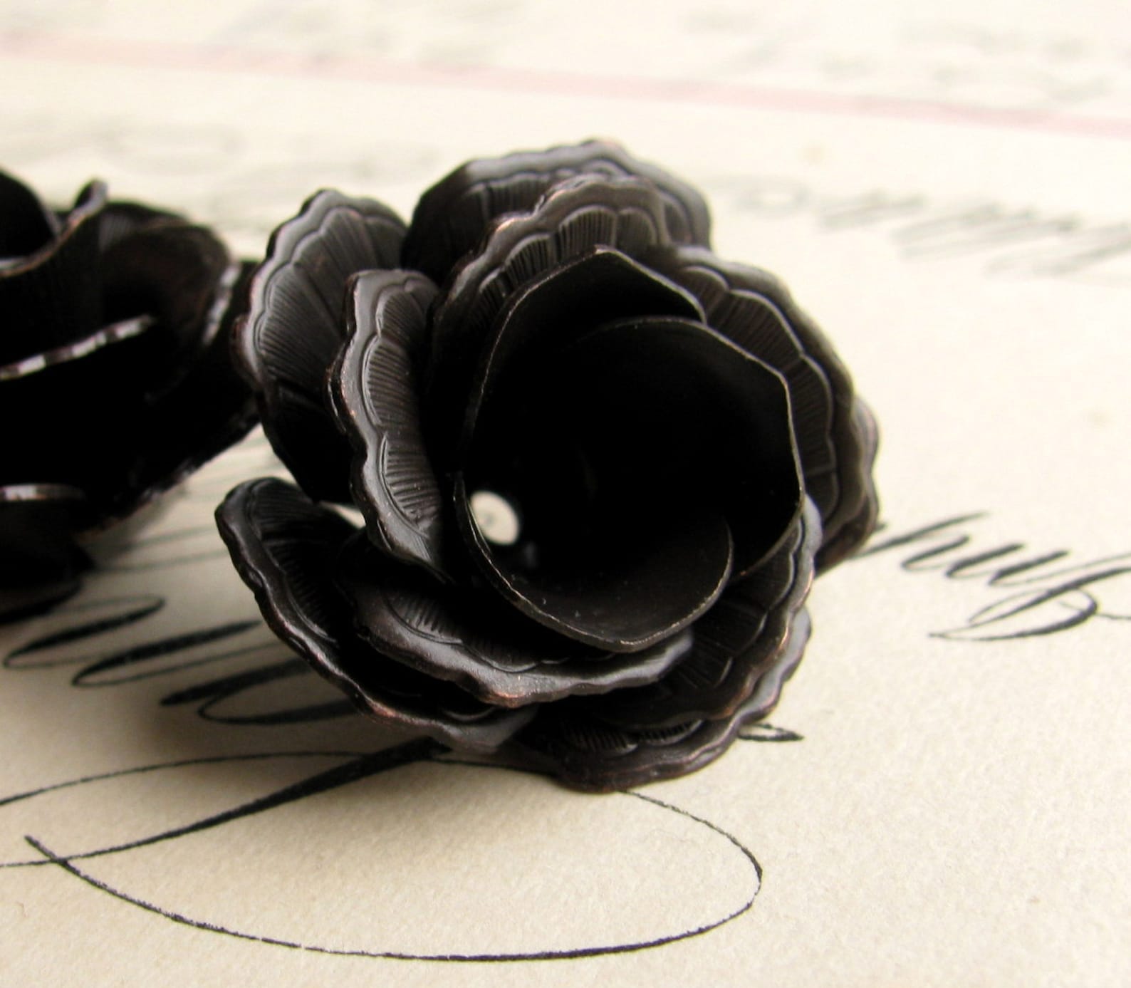 Exclusive to Fallen Angel Brass Nesting Bead Caps, Fully Bloomed Lacy ...