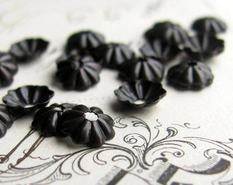 5mm black brass bead caps (30) made in the USA