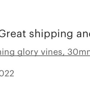 May include: Five star review for a scrolling morning glory vine, 30mm heart shaped floral link. The review states "Beautiful craftsmanship. Great shipping and perfect for my projects."