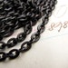 Small link delicate chain 'Lempicka' flat cable chain, black brass chain, 2.5mm x 3.5mm, per foot, made in USA, bulk length, black chain 