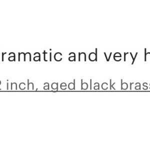 May include: Five star review of a product with a blackened patina. The reviewer purchased a pack of 50, 2 inch, aged black brass head pins. The review text reads "I love the blackened patina. Very dramatic and very high quality brass findings. AAA+++  Purchased item: Thin 24 gauge head pin, 2 inch, aged black brass (50 headpin..."