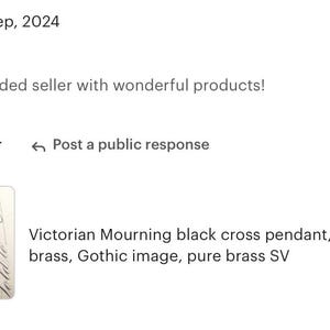 May include: A black Victorian mourning cross pendant, a large rosary cross, made of brass. The Gothic image is visible in the image. The text in the image says "Victorian Mourning black cross pendant, large rosary cross, brass, Gothic image, pure brass SV".