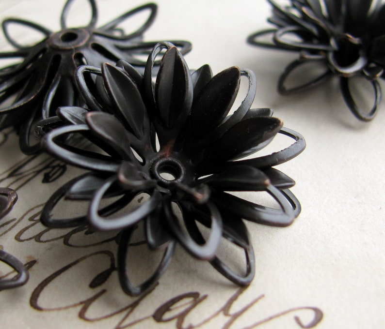 Sculpted Black Daisy Large Three Dimensional Black Flower - Etsy