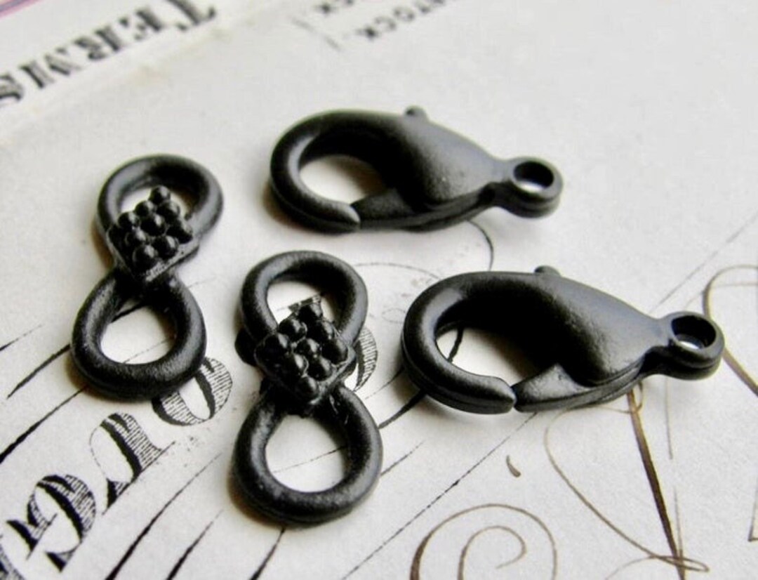 Decorative Hook and Eye Set, 16mm Infinity Link and 15mm Lobster Clasp