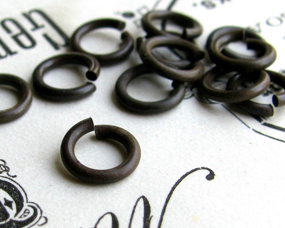 8mm jump ring, black antiqued brass (20) 16 gauge