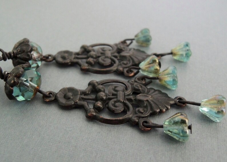 Decorative Chandelier Earring Link 35mm Black Antiqued Brass Etsy