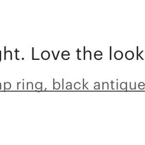 Puede incluir: Cinco estrellas de calificaci&oacute;n para un anillo de salto grande. La rese&ntilde;a dice "Incredibly sturdy, nice heavy weight. Love the look and feel of this large jump ring!" El art&iacute;culo comprado se describe como "Sturdy 16mm etched jump ring, black antiqued brass (6 rings)".