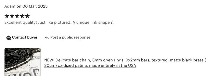 May include: A delicate bar chain featuring 3mm open rings and 9x2mm bars made of textured matte black brass with an oxidized patina. The chain measures 30cm in length and is composed of a series of interconnected metal links in a dark finish.