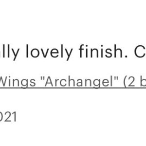 May include: Five star review for Fallen Angel Brass Wings "Archangel" (2 black angel wings) with the text "Intricate stampings with a really lovely finish. Can't wait to create with these!" and the reviewer's name and date: Jennifer Morrison 05 Jan, 2021.