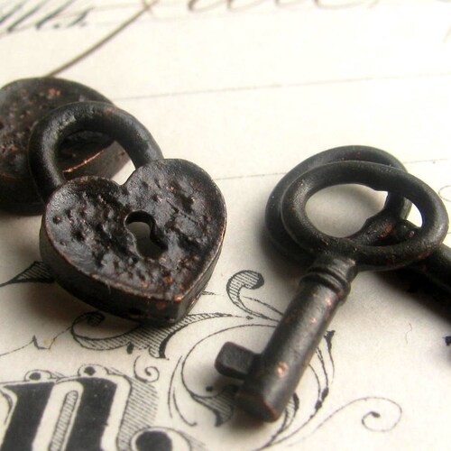 Heart Shaped Jewelry Box Lock Charm From Bad Girl Castings Etsy