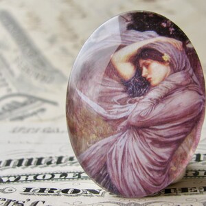 From 1903 John William Waterhouse "Boreas" 40x30mm or 25x18mm glass oval cabochon, artisan crafted in shop, fine art stone, Art History