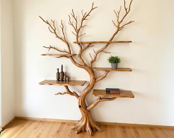 Baum Zweig Bücherregal schwimmende Regale an der Wand stehende Bücherregal Massivholz Skulptur Kunst
