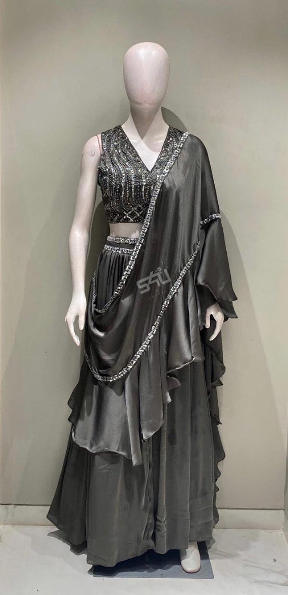 slim fit dress slacks Gothic Charcoal Grey Off-Shoulder Tulle Evening Gown main image 0