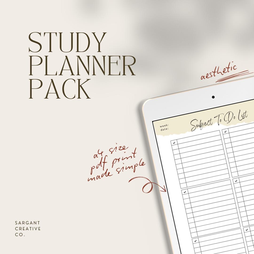 Study Planner Pack - Natural | 5 Printable Pages | Study Guides | PDF ...