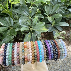 Braccialetto di perline fatto a mano, braccialetto di perline con pietre preziose, regalo di gioielli boho per lei, braccialetto di perline impilabili