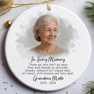 Personalized In Loving Memory Christmas Ornament, Keepsake Photo Gifts, Loss of Mother, Custom Remembrance Ornament