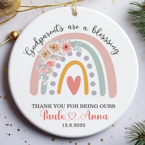 Personalised Christening Baptism Thank you gift Godmother Godfather Godparents Guideparent Godchild ceramic or acrylic Ornament Keepsake