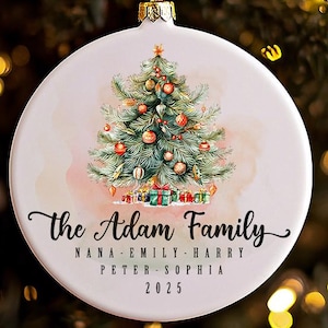 Family Christmas Boho Name Ornament - Personalized Ornament For Family - Custom First Christmas As A Family Keepsake - Family Gift