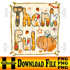 Preppy Fall Thankful Png, Autumn Png, Give Thanks Jesus, Fall Png, Thanksgiving Png, Thankful Sublimation Png, Fall Pumpkin png