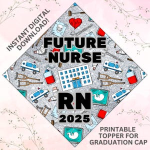Graduation Cap Topper, DIY Krankenschwester Abschlusskappe Dekoration, Nurse Grad Cap Topper, Graduierung Kappe, Krankenschwester, Pflegegrafik