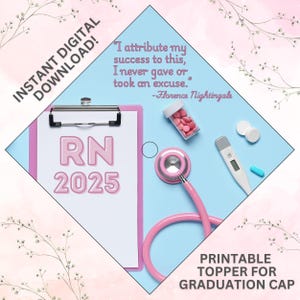 Abschlusskappen Topper, DIY Krankenschwester Abschlusskappe Dekoration, Krankenschwester Abschlussfeier, RN Abschlussfeier, RN graduierte Kappe Topper, Krankenschwester
