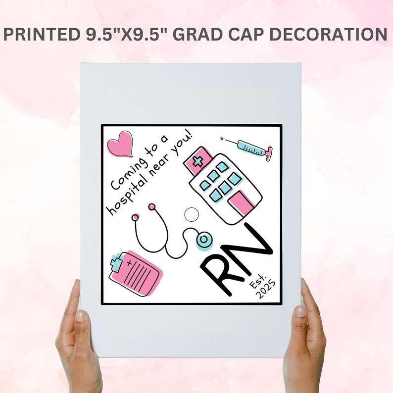 Printable Graduation Cap Topper, DIY Nurse Graduation Cap Decoration ...