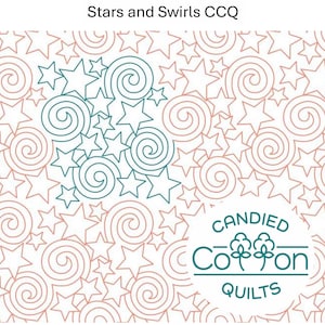 Stars and Swirls- Digital Longarm Quilting Design for Edge to Edge Pantograph