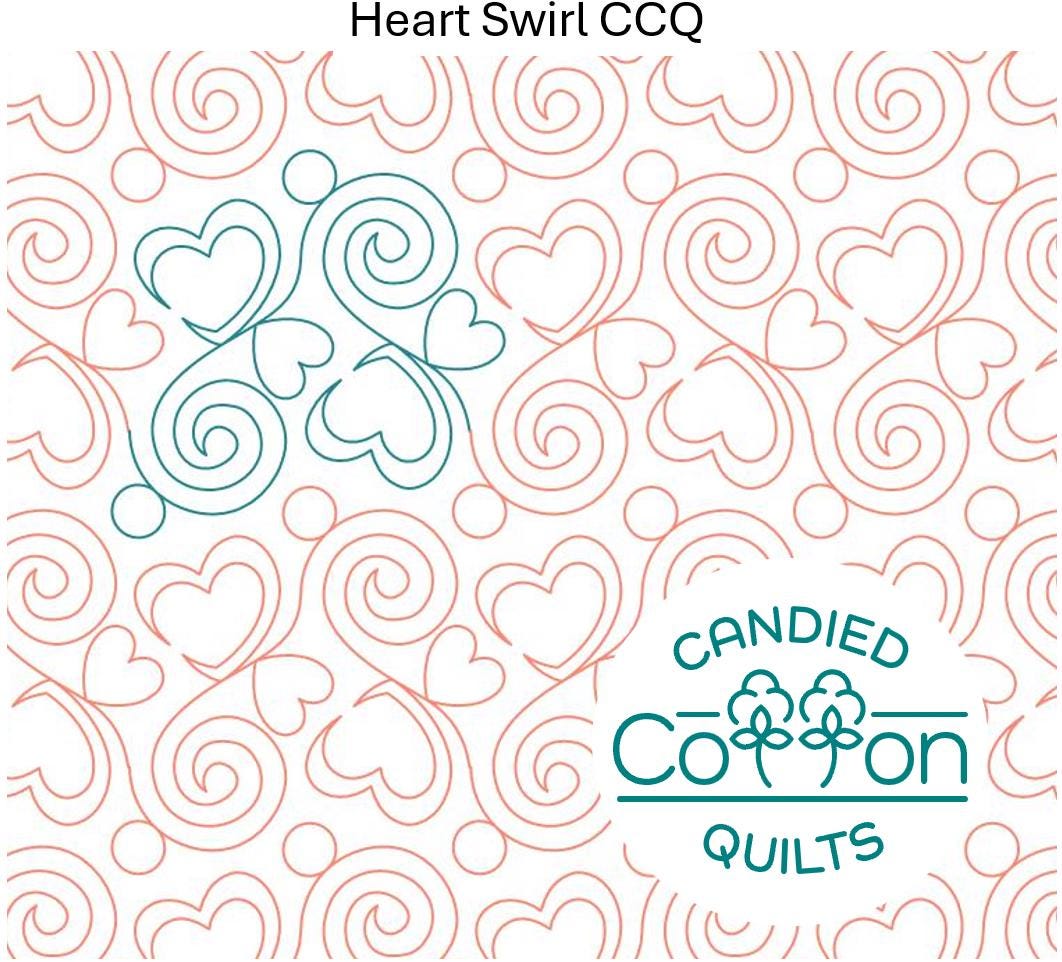 Heart Swirl - Digital Longarm Quilting Design for Edge to Edge Pantograph