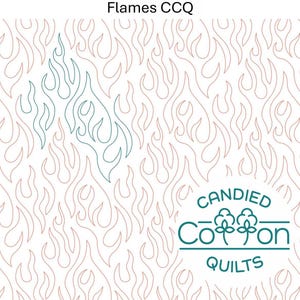 Flames - Digital Longarm Quilting Design for Edge to Edge Pantograph