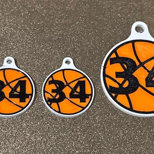 Personalized Sports Earrings, Keychains, & Bag Tags, 3D Printed PETG Design image 1