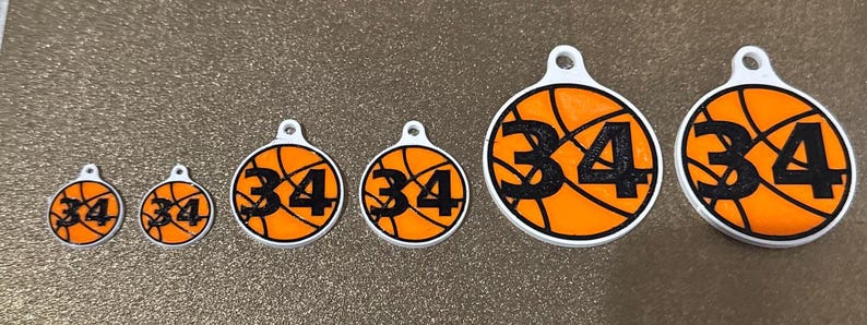 Personalized Sports Earrings, Keychains, & Bag Tags, 3D Printed PETG Design image 1