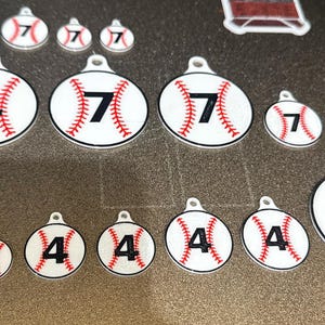 Personalized Sports Earrings, Keychains, & Bag Tags, 3D Printed PETG Design image 2