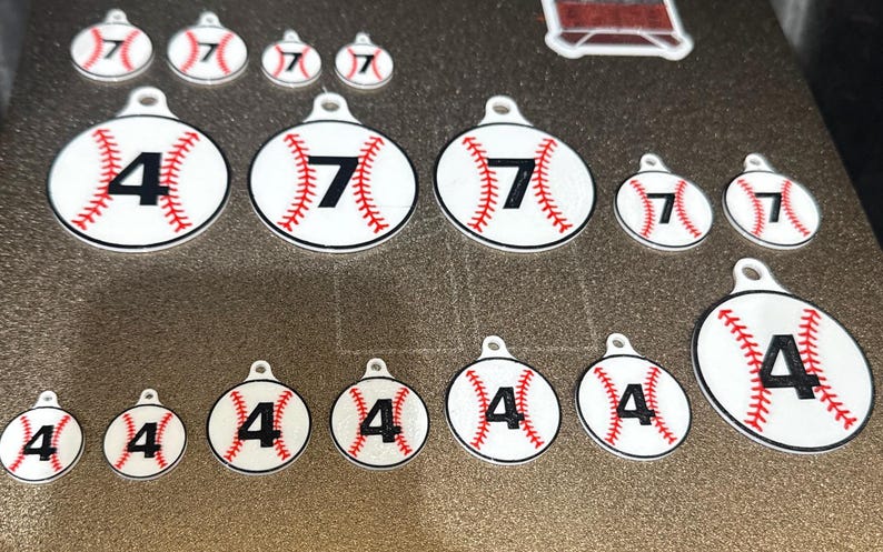 Personalized Sports Earrings, Keychains, & Bag Tags, 3D Printed PETG Design image 2