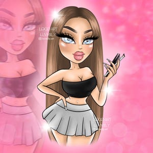 LOGO DOLL PORTRAIT cartoon business profile personal logo style logo doll digital profile for your business social media