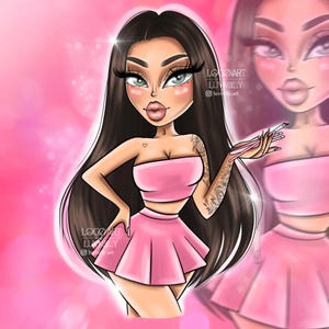 LOGO DOLL PORTRAIT cartoon business profile personal logo style logo doll digital profile for your business social media