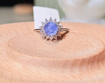 Dumortierite Ring 925 Sterling Silver | Adjustable Blue Stone Ring