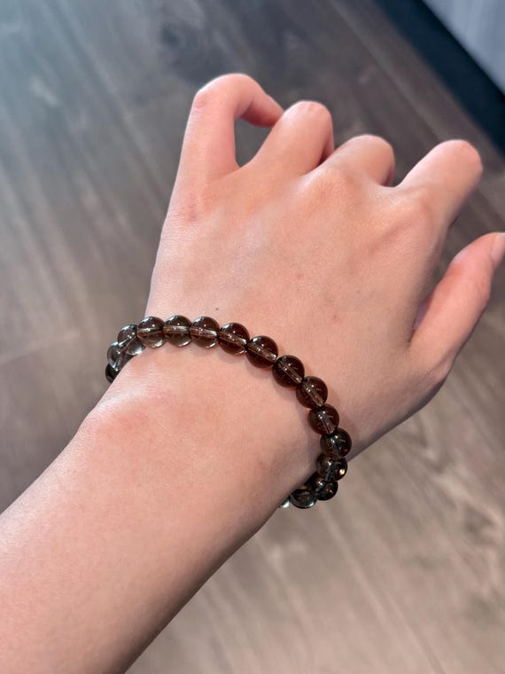 スモーキークォーツビーズブレスレット｜トップティア（8.4mm以上