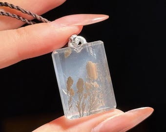 Hematoid Quartz Pendant | “Tree Resin Bloom” Natural Crystal Pendant