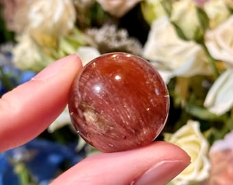 Koralik kwarcowy z włosia królika (23,8 mm): kolekcjonerski kryształ rutylowy