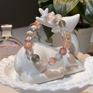 Half-Filled Rabbit Hair Quartz Beaded Bracelet | Collector’s Grade (10.5mm+)