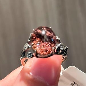 Red Rose Phantom Quartz Silver Ring