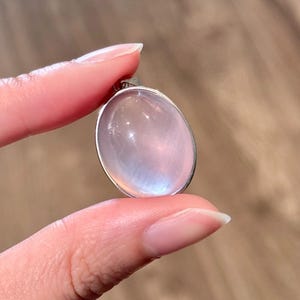 Star Rose Quartz Cabochon Silver Pendant