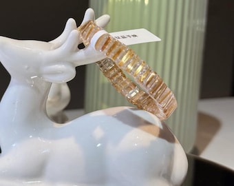 Goldenes Rutilquarz Armband | 9.3 mm+ Gold Rutil Nadeln