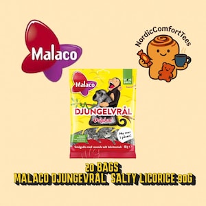 Malaco Djungelvrål Salty Licorice: Swedish Candy  20 x 90g Bulk Pack