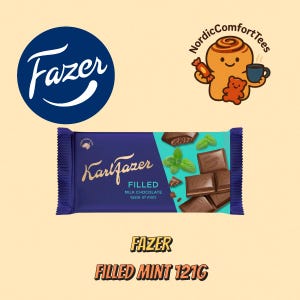 Fazer Filled Mint 121g – Finnish Milk Chocolate Bars with Creamy Mint Filling