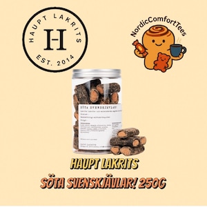 Haupt Lakrits Söta Svenskjävlar! 250g – Swedish Sweet Salty Licorice Filled with Creamy Salmiak