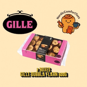 2 cajas de Gille Dubbla Flarn 600 g – Galletas suecas de avena doble con relleno de cacao