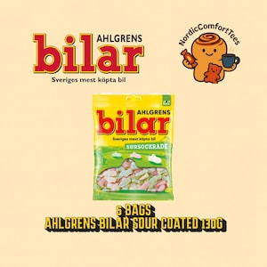 6 x Ahlgrens Bilar Sour Coated 130g – Swedish Sweet & Sour Candy Cars